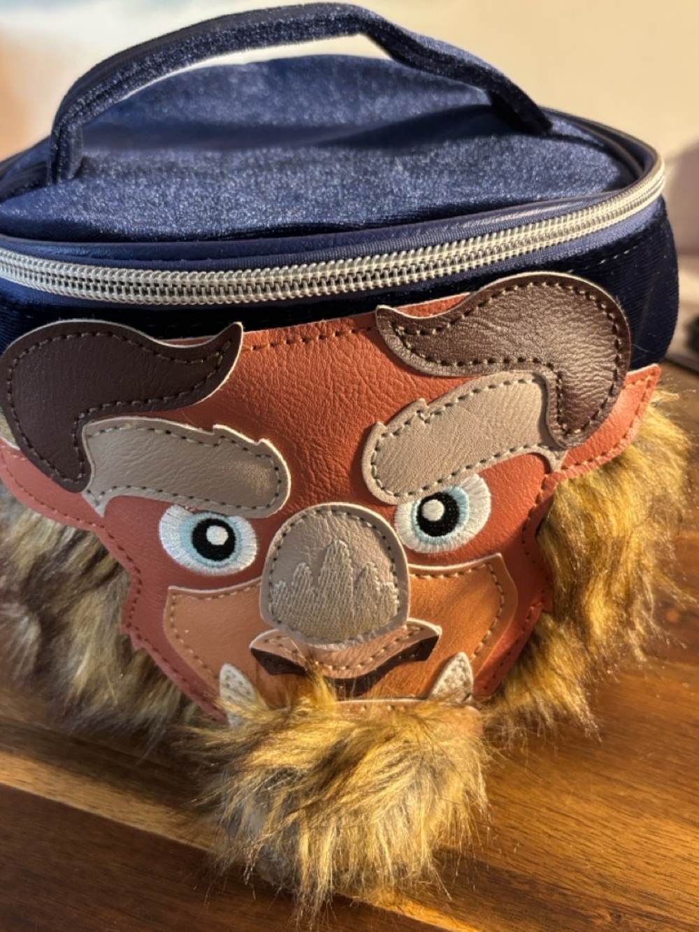 Beauty and the Beast train case cosmetic case featuring the beast - Picture 2 of 2